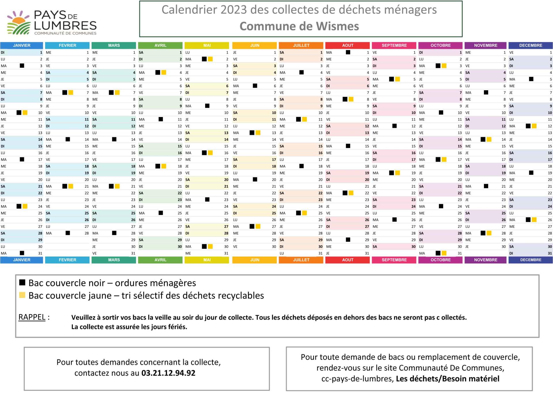 Calendrier 2023 wismes